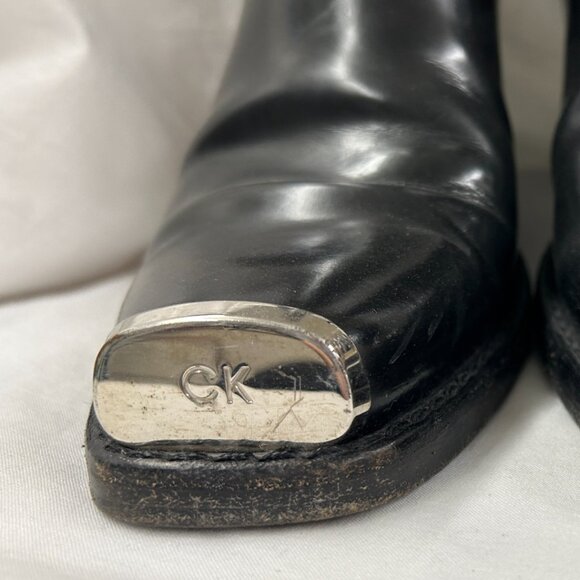 Calvin Klein 205W39NYC black Metal Toe Boots size 38.5 - Picture 3 of 10
